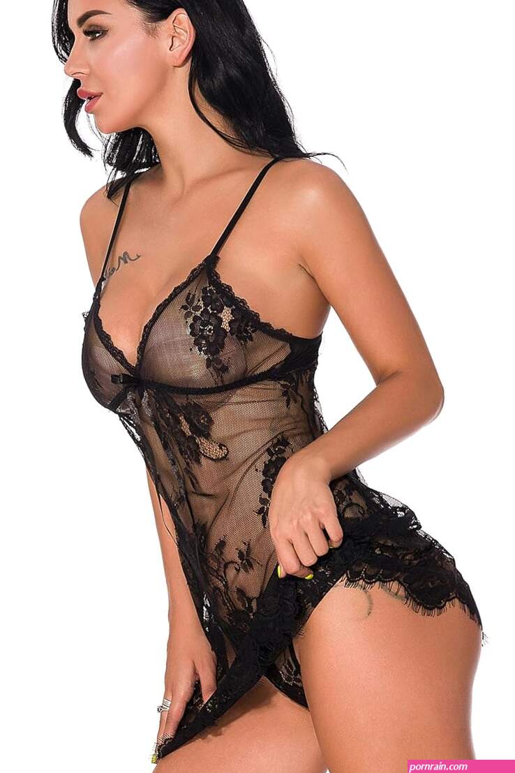 Chemise Halter Lingerie Women Lace Teddy Neck V Nightwear Mesh Babydoll Baby Dol