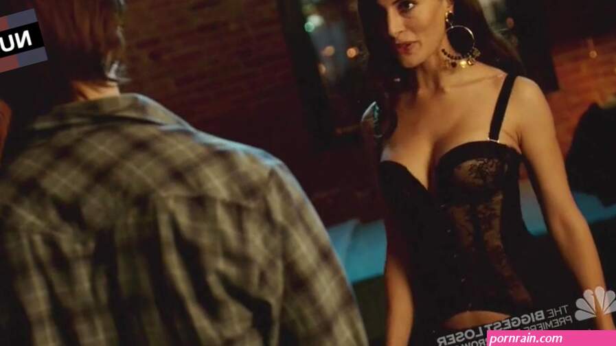 Caterina Murino Sexy in Black Corset and Stockings