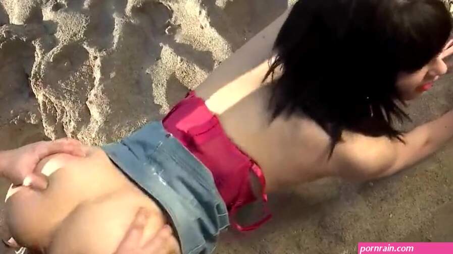Beach pimped wet pussy and a lot of cum