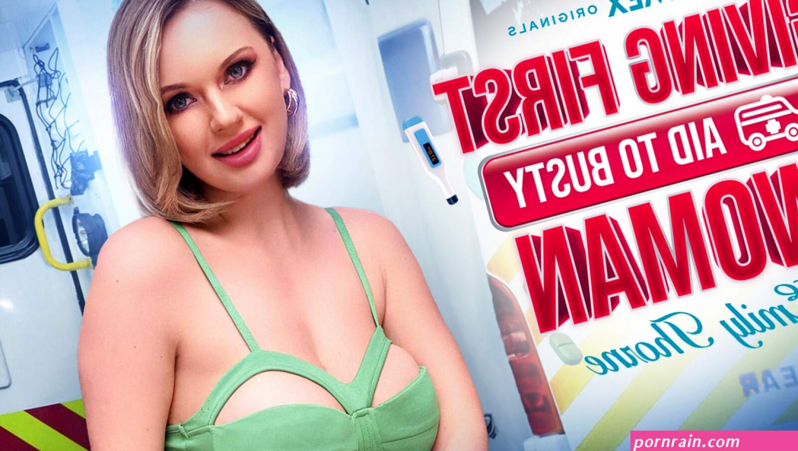 Giving first aid to busty woman. Emily Thorne