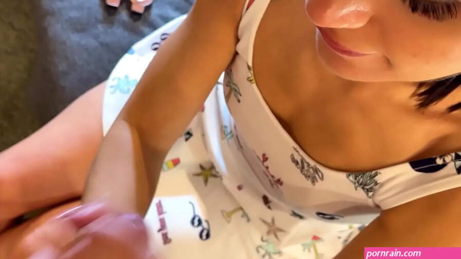 Accidentally cumming in her soft warm hands and legs two times in a row with multiple cumshots ruined