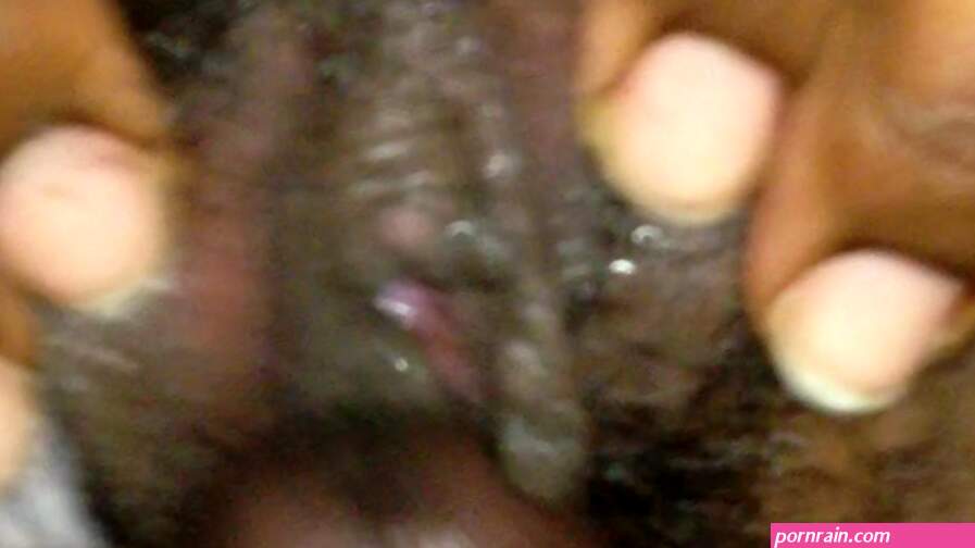 Rubbing her Hairy Black pussy with my dick in the car..