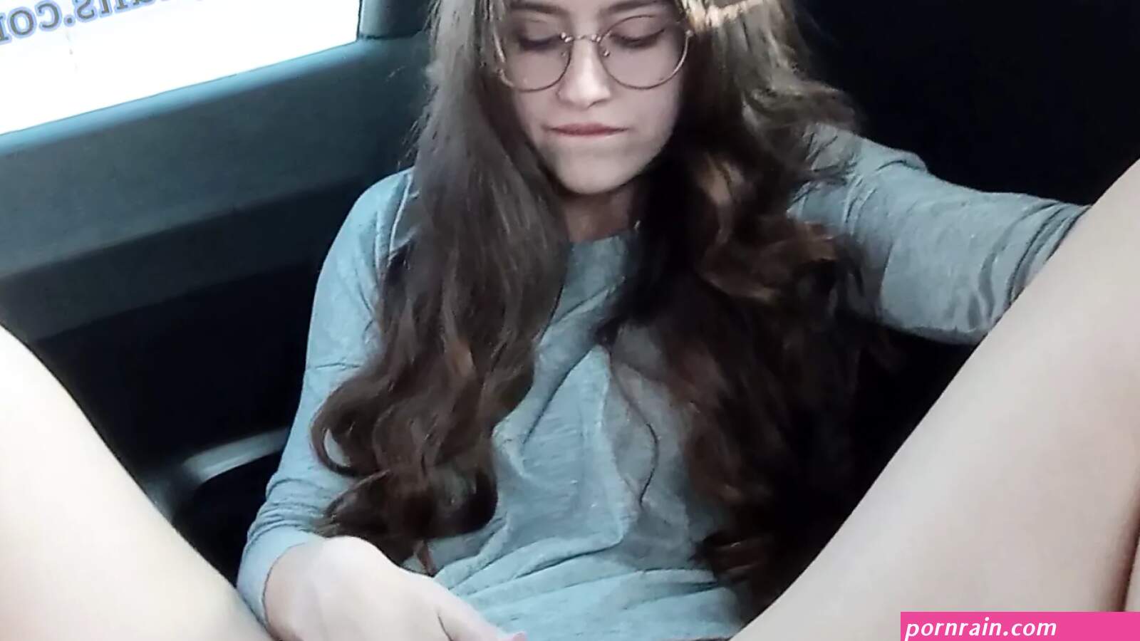 Innocent teen masturbating orgasm car public road.Shanaxnow