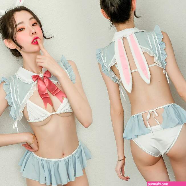 Erotic Cosplay Costume Sexy Backless Lolita Bunny Girl Porno Play Bikini Sex Skirt Set Japanese Girls Cos Hot Naughty Lingerie