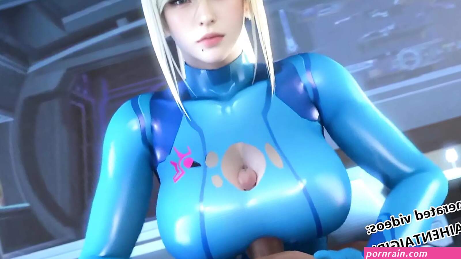Metroid Samus Aran cosplay Titjob Uncensored Hentai AI generated