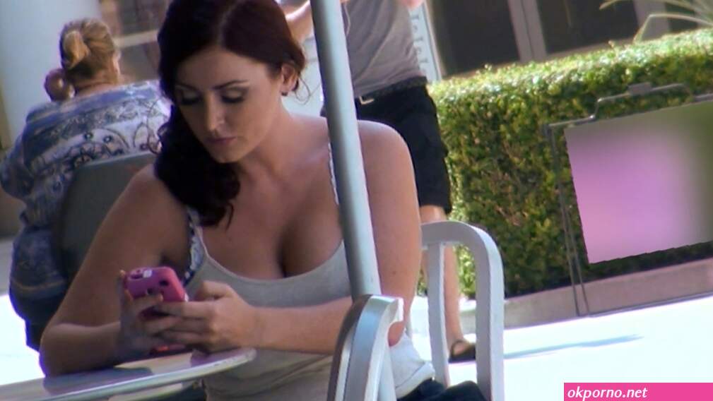 Sophie Dee showing off sexy ass and bald pussy outdoor