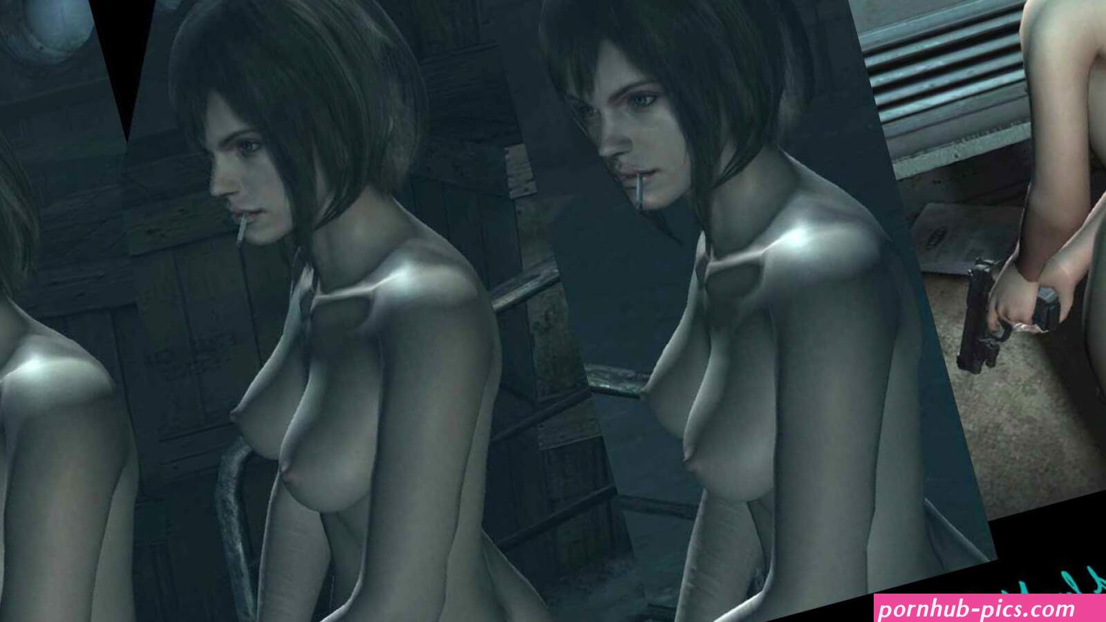 red l natalia korda capcom resident evil resident evil: revelations 2 arm grab animated looping animation sound tagme video 1boy 1girl 3d age difference arm held back artist name ass beach brown
