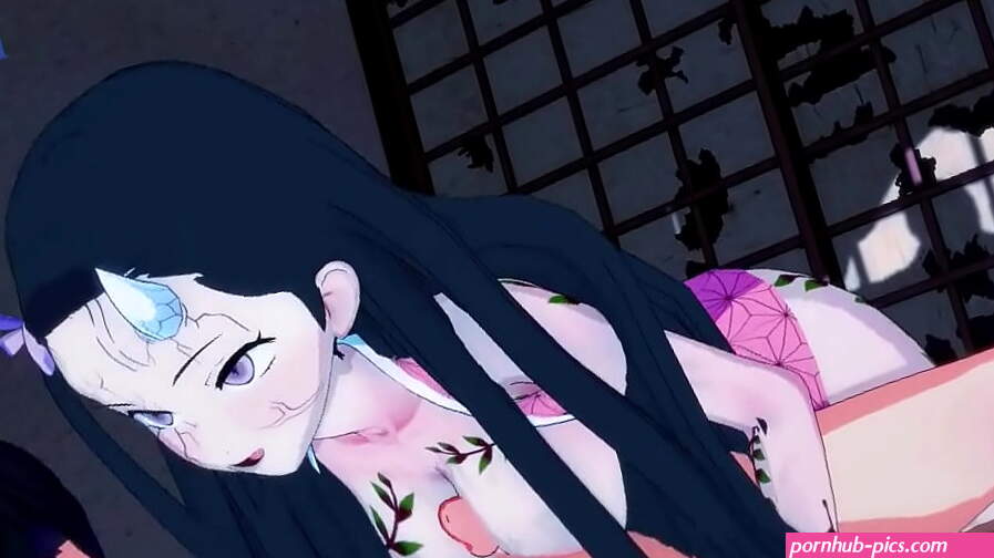 Nezuko Kamado and Daki and Tanjiro Kamado intense sex.