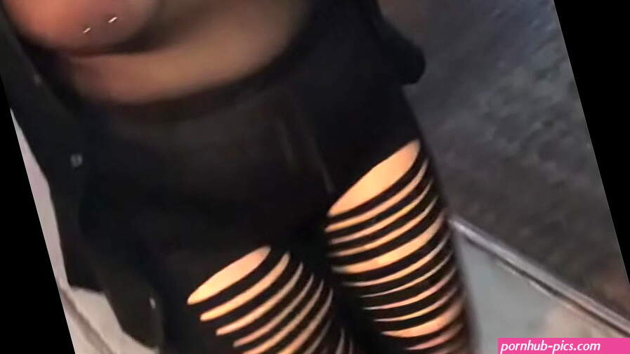 Voyeur doing yoga in public with loose top and no bra