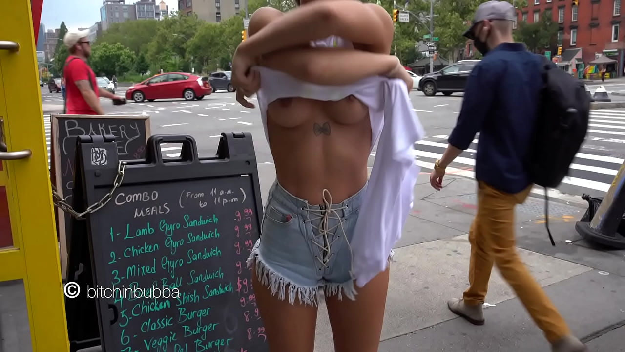 Dared to change her top IN PUBLIC!!