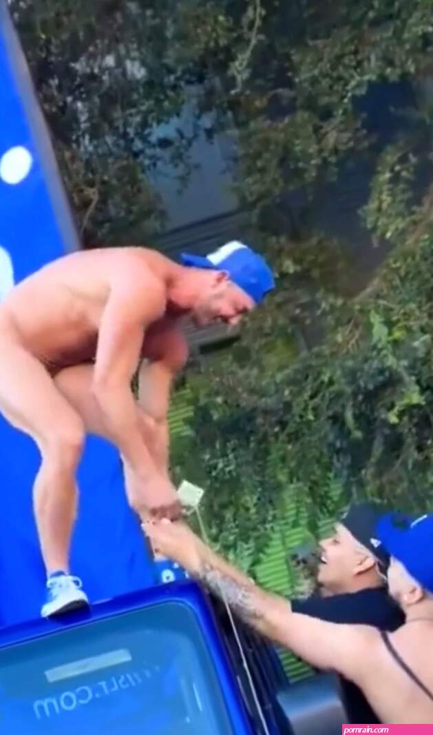 Walking through street naked at Folsom