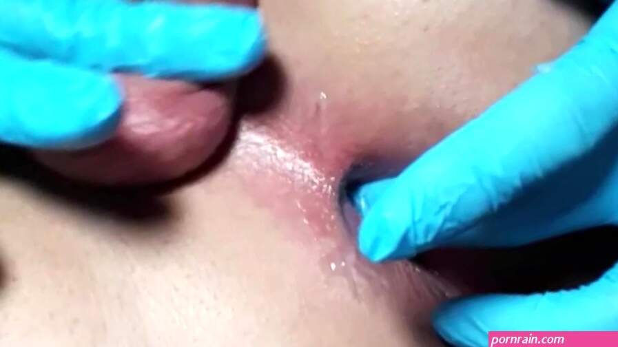 Gloved ANAL FINGER FUCKING! Hard cock and balls SHAVED SMOOTH! FOUR FINGERS in my tight ass!