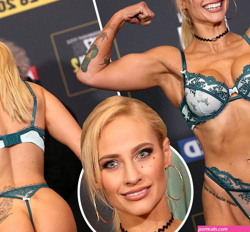 Ebanie Bridges strips down to bra and knickers for weigh in ahead of world title fight with Maria Cecilia