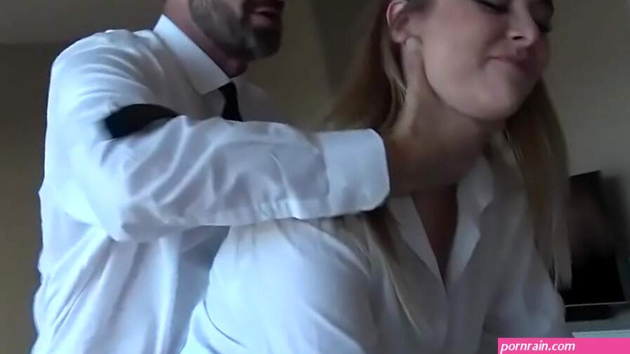 Real teen with big jugs gives blowjob
