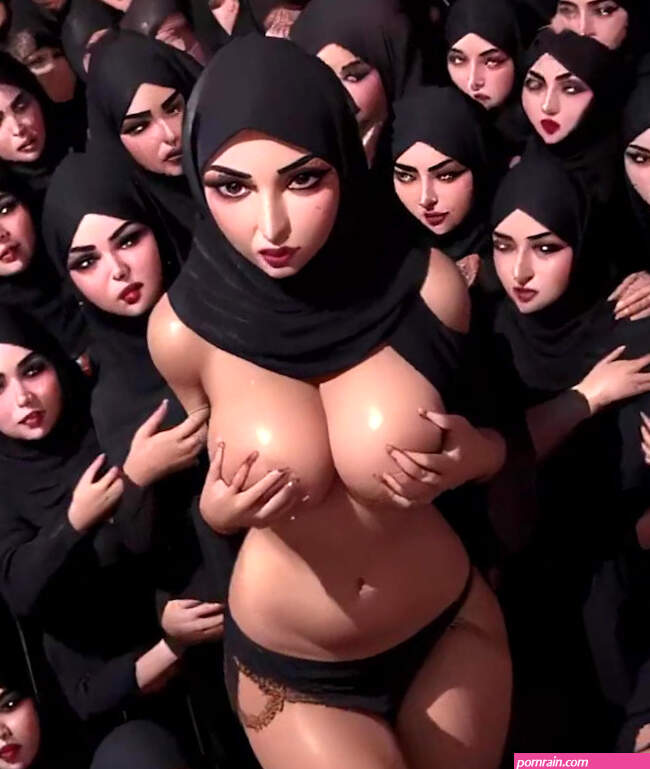 Big titted arab babe gets her body touched AI generated