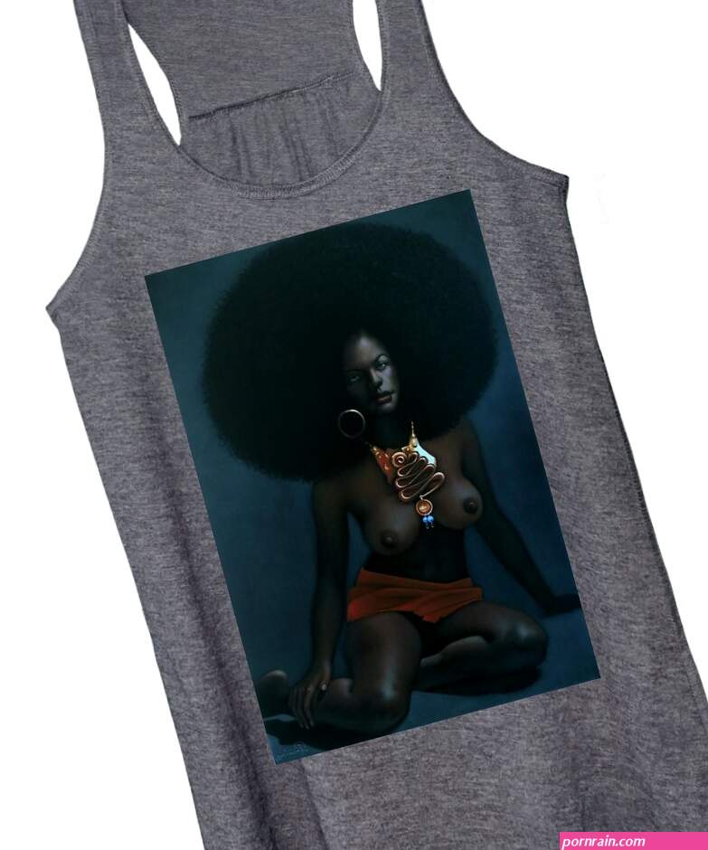 Nude Black Afro Woman 70s vintage style Original Oil painting Velvet R63 Womens Tank Top by Ramirez