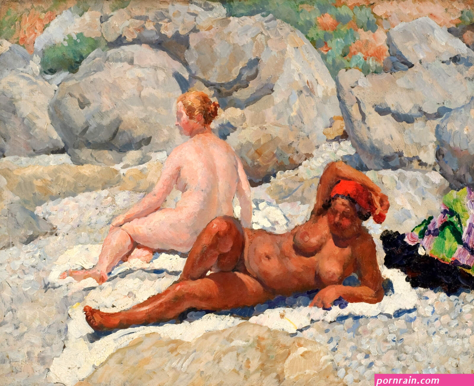 Nude women at the beach