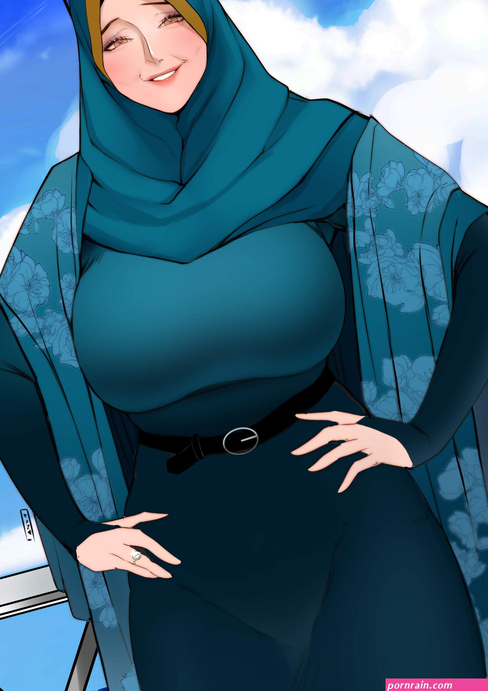 Hijab big tit drop cartoon